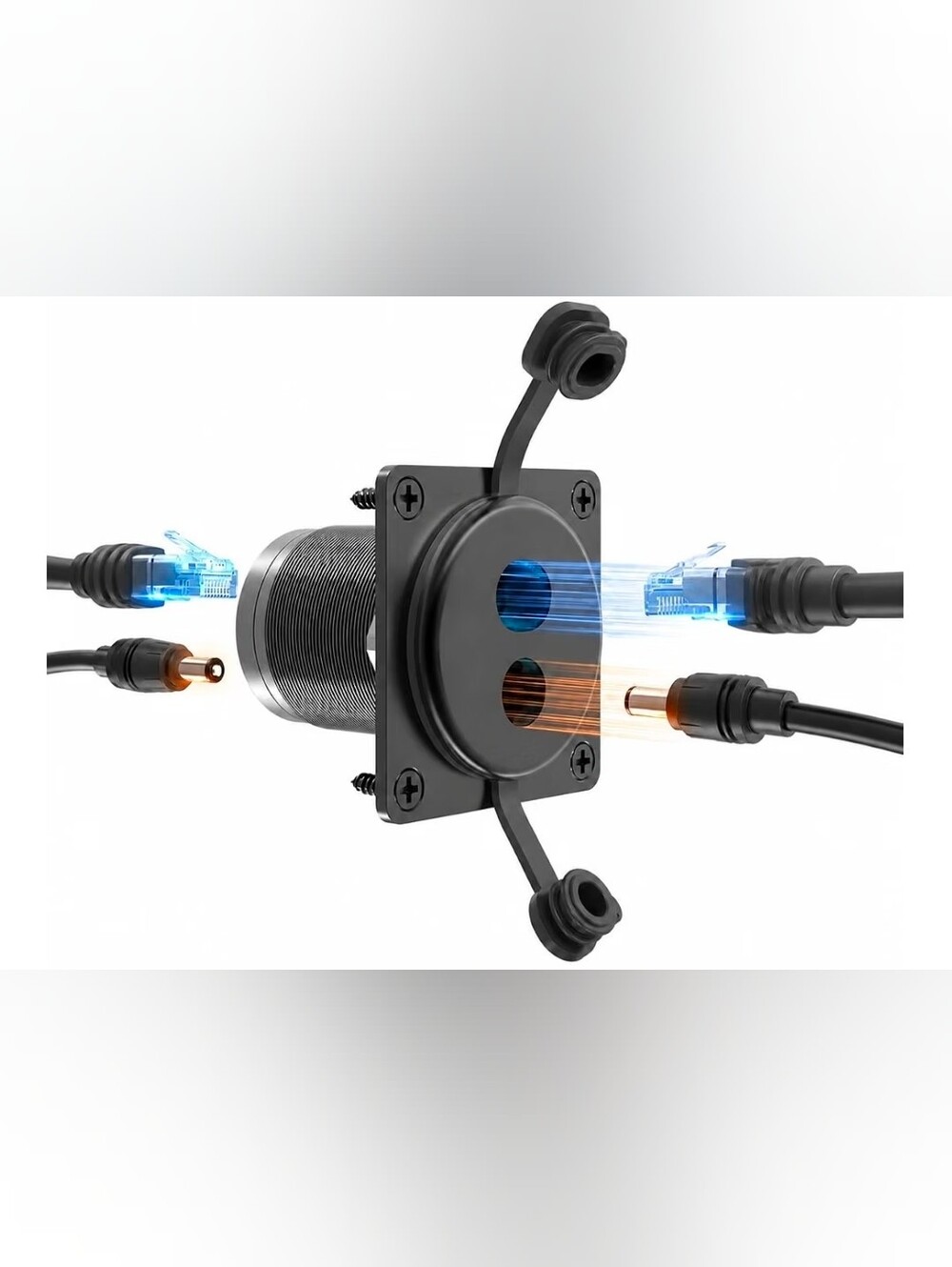 Starlink Wall Pass Through Kit, 2-in-1 Ethernet & DC Socket for RVAll-Aluminum